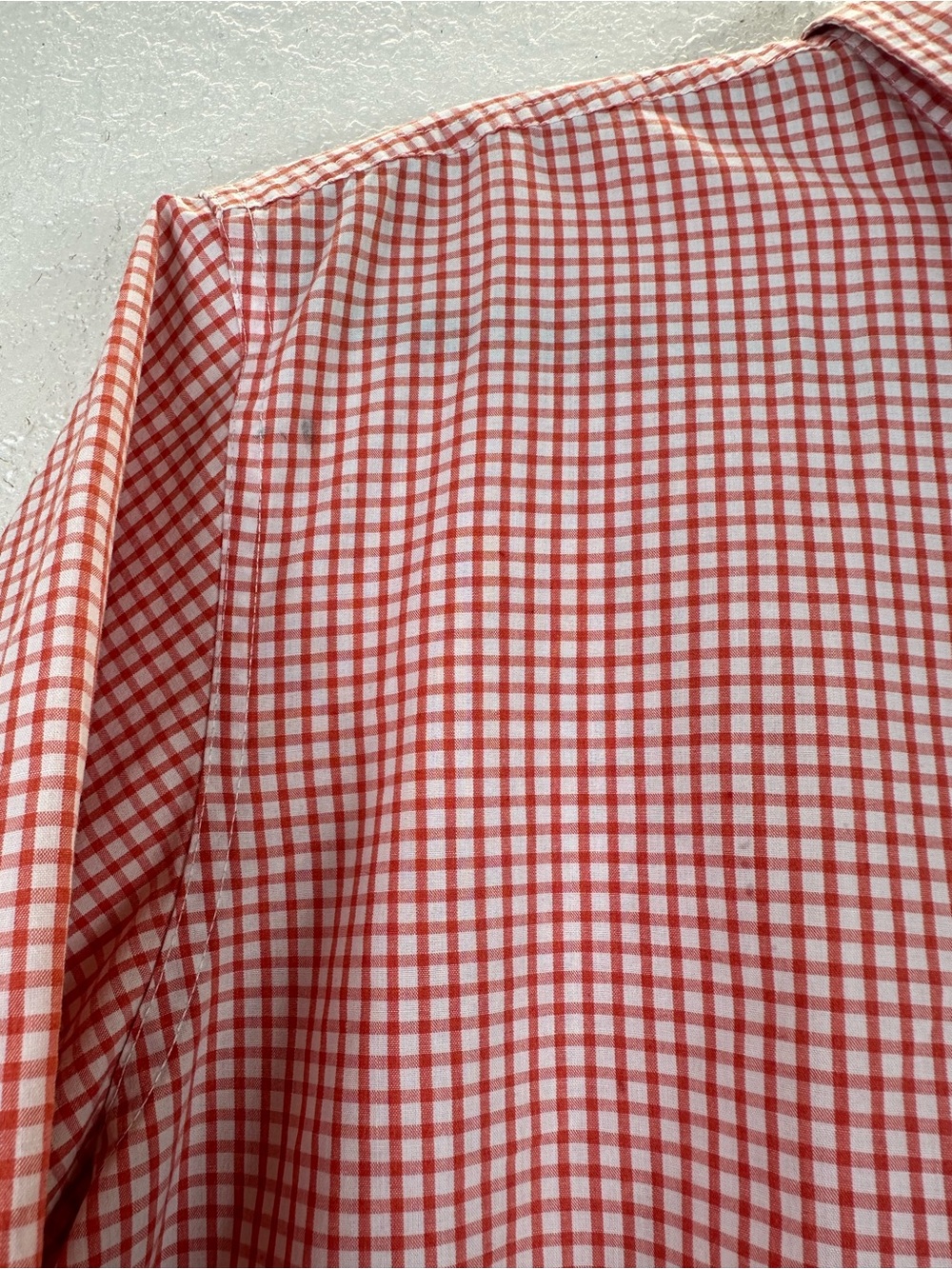 Chaps Men’s Short Sleeve Button Down Shirt Red White Gingham Check Size L - Picture 10 of 10
